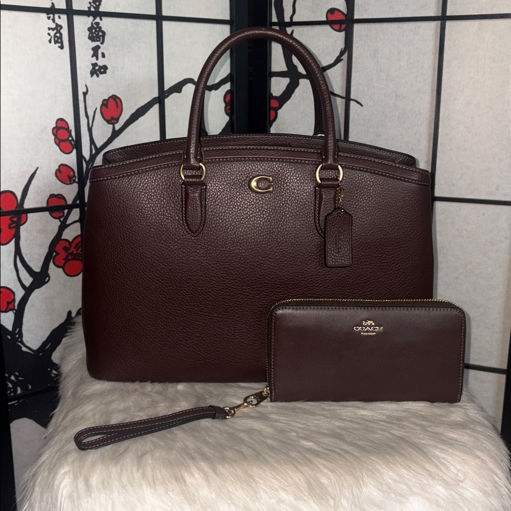 Coach LEGACY CARRYALL 35 Satchel/Zip Around Wallet 2pc Set